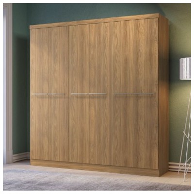 Guarda Roupa com 6 Portas e 2 Gavetas - Nogueira - Kappesberg Cod 322.428